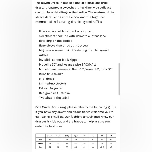 Reyna Dress in Red One Of A Kind Lace Midi Dress Size 2 - Picture 4 of 11